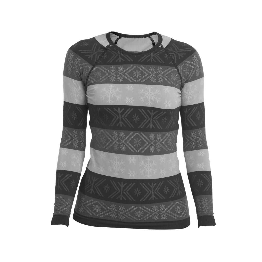 Tee-shirt manches longues femme CHUNK noir et gris