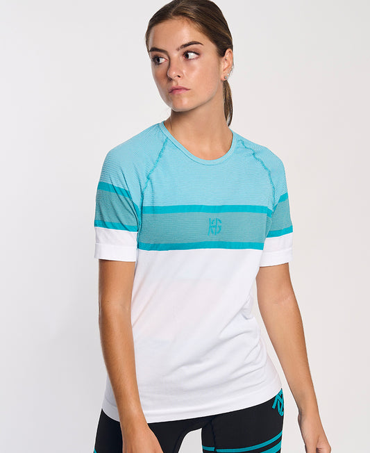 Tee-shirt LAMIA femme manches courtes turquoise