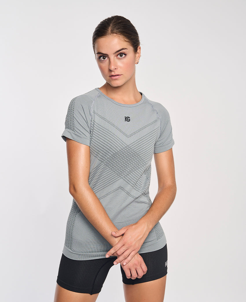 Tee-shirt GREET femme manches courtes gris