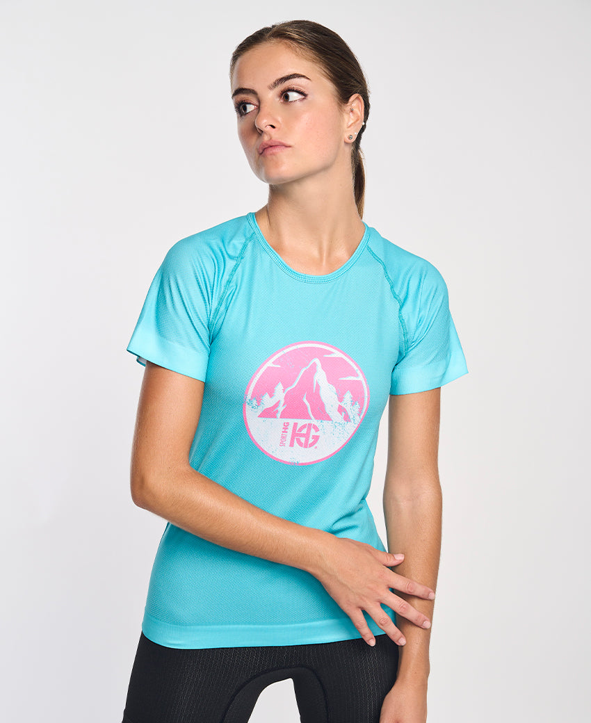 Tee-shirt femme imprimé UNIT turquoise