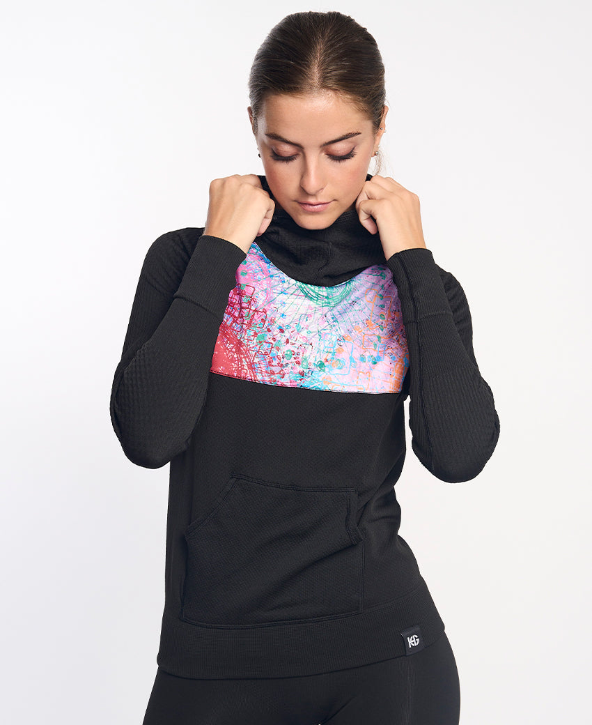 Sweatshirt à capuche femme KONG rose
