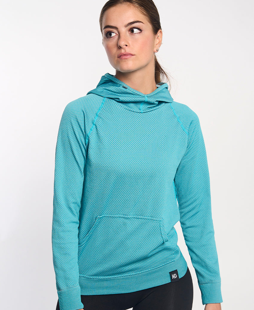 Sweatshirt à capuche femme JOTUN turquoise