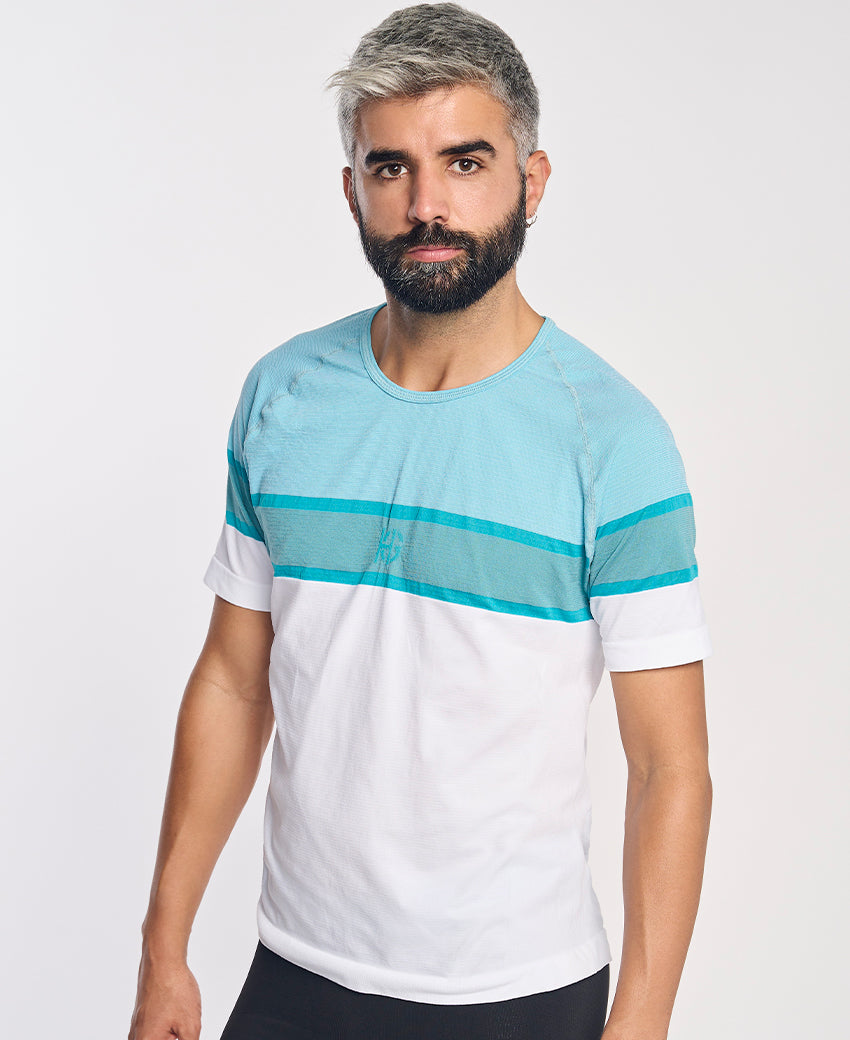 Tee-shirt manches courtes homme LAMIA turquoise