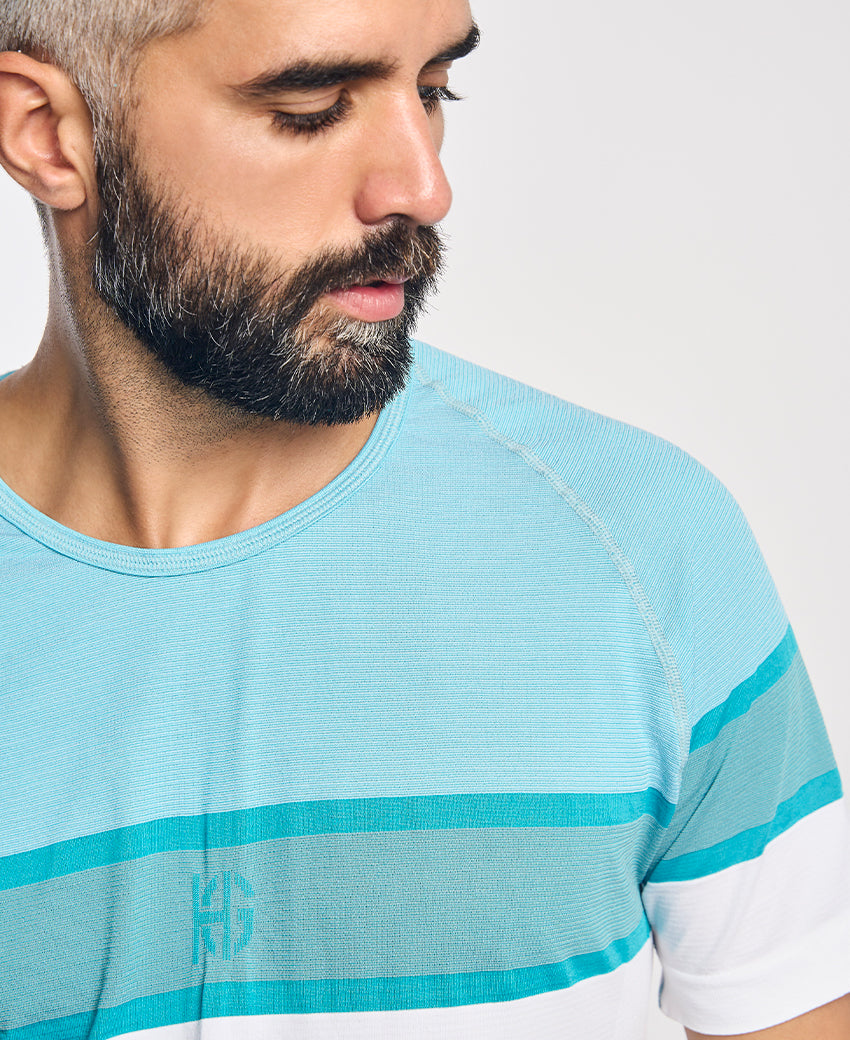 Tee-shirt manches courtes homme LAMIA turquoise