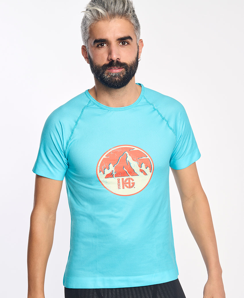 Tee-shirt homme imprimé UNIT turquoise