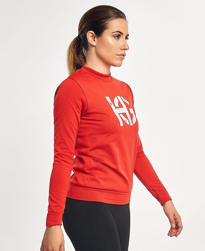 Sweatshirt de deuxième couche LOBBY unisexe rouge