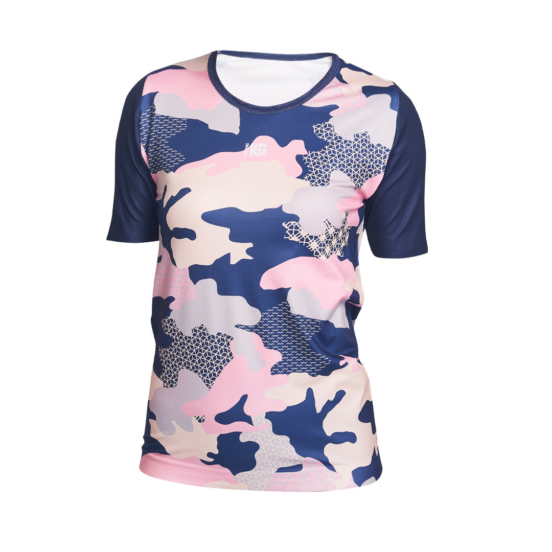 Tee-shirt ACTIVE TROOPER femme imprimé bleu et fuchsia