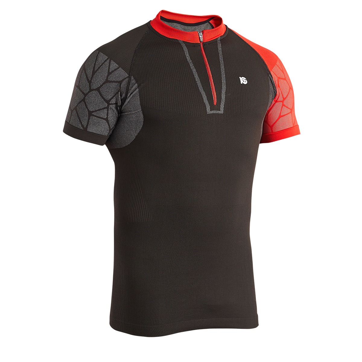 Tee-shirt PRO TEAM manches courtes Carbon noir et rouge