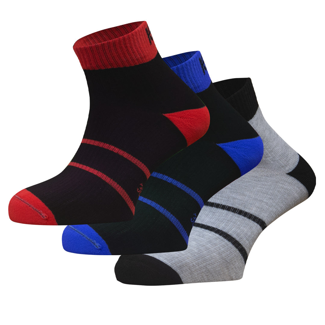 Pack de 3 Chaussettes KEA rouge bleu et gris