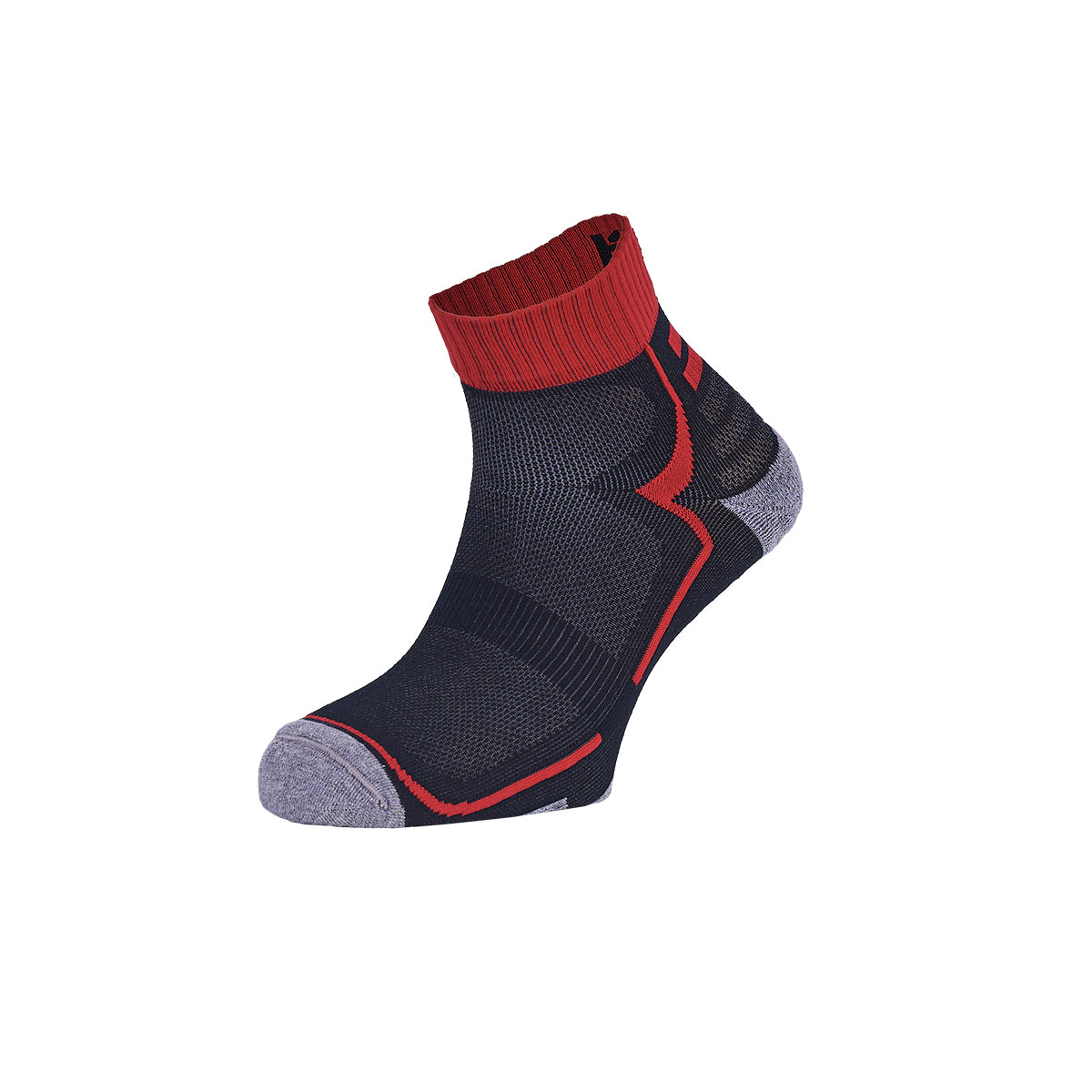 Chaussettes courtes SHASTA noir et rouge